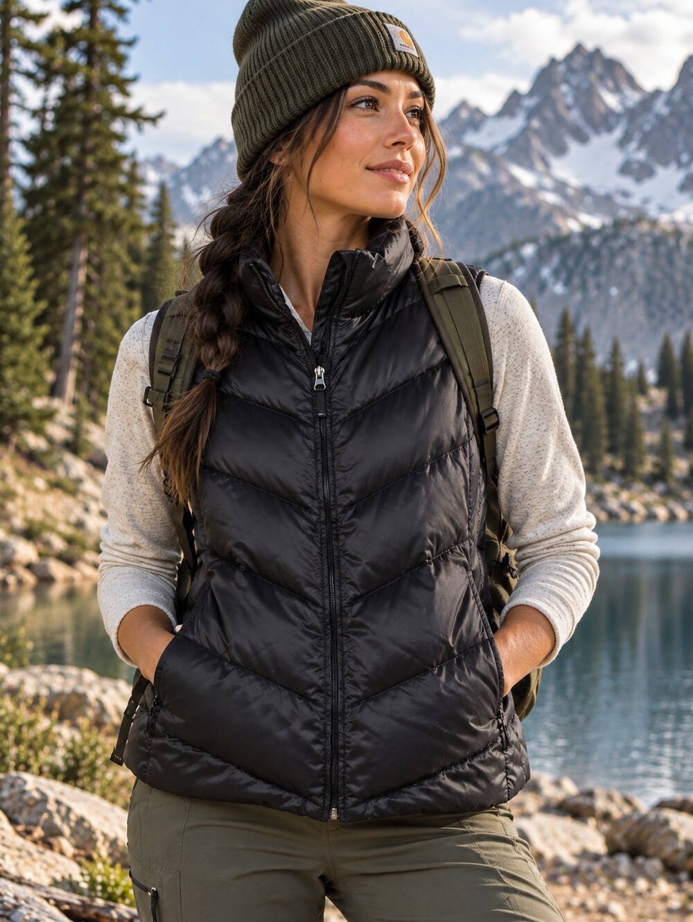 Eddie Bauer Women’s Goose Down Puffer Vest Black Size Medium Lightweight